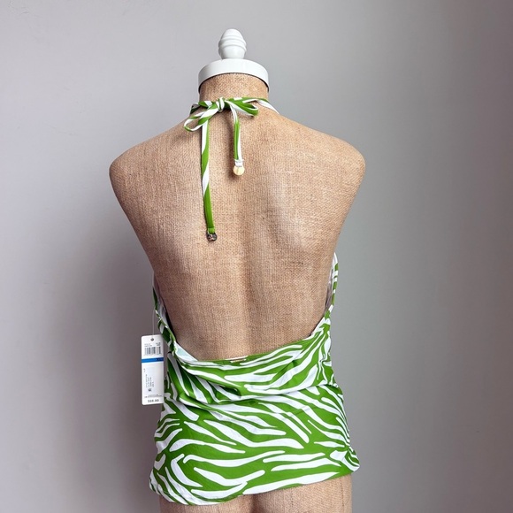 Anne Cole Green Zebra High Neck Tankini Swim Top XL NEW! - Picture 7 of 7